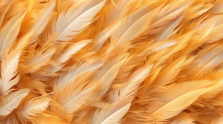 Feathers texture background. Generative AI.の写真素材