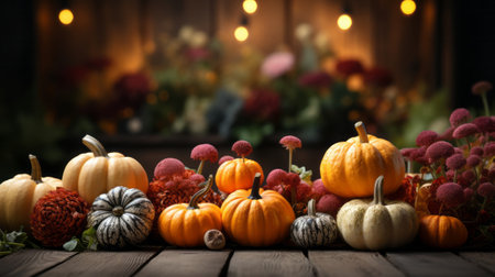 Background banner design for Thanksgiving Day. Generative AI.の素材