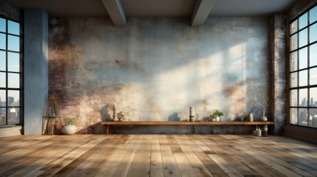 Empty Room Building. Generative AI.の素材