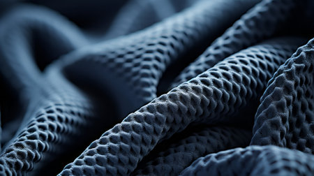 Close up of piece of burlocked burlocked fabric. Generative AI.の素材