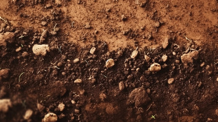Fertilized soil textured background. Generative AI.の素材