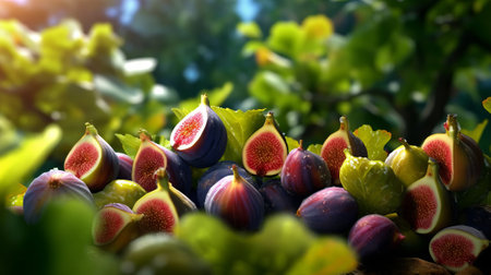 Figs background. Generative AI.の素材