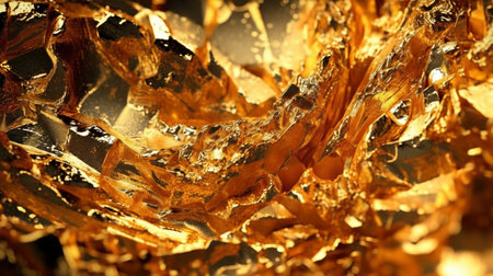 Macro Photography of Precious Gold Texture. Generative AI.の素材