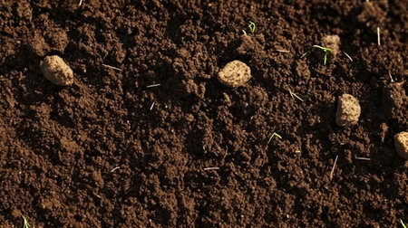 Fertilized soil textured background. Generative AI.の素材