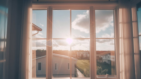 Natural light coming from the windows. Generative AI.の素材