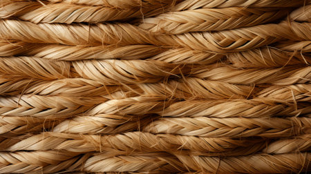 Straw mat texture. Generative AI.の素材