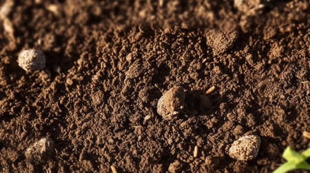 Fertilized soil textured background. Generative AI.の素材