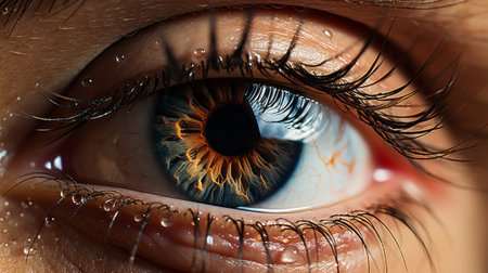 Close up of an eye close-up. Generative AI.の素材