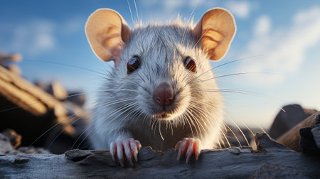 A close up of a rodent. Generative AI.の素材
