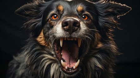 A dog with its mouth open. Generative AI.の素材