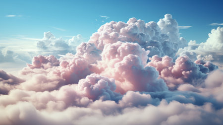 A close up of a cloud. Generative AI.の素材