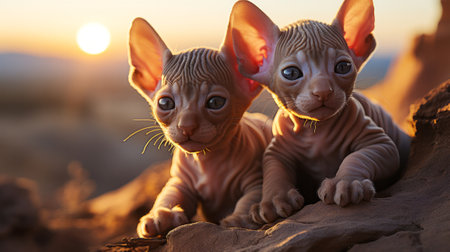 Sphinx kittens. Generative AI.の素材