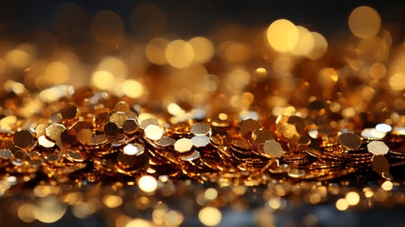 Gold Glitter Background. Generative AI.の素材