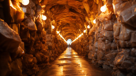 Salt mines underground. Generative AI.の素材