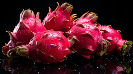 Dragon fruit isolated on white background. Generative AI.の素材