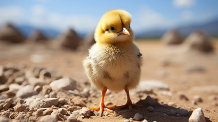 Young fledgling chick. Generative AI.の素材
