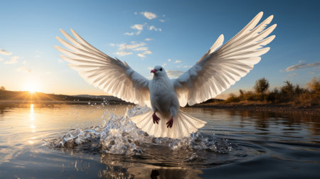 Holy spirit arriving. Generative AI.の素材