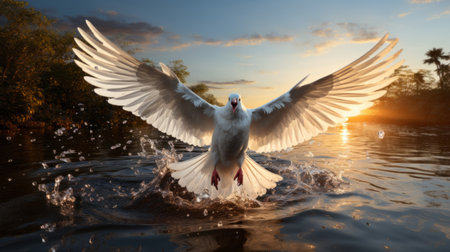 Holy spirit arriving. Generative AI.の素材