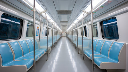 Empty Underground carriage. Generative AI.の素材