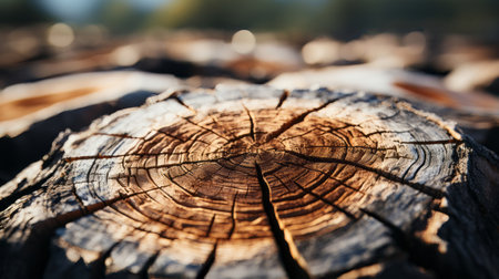 Close up image of a tree trunk. Generative AI.の素材