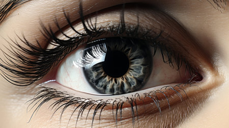 Female eye in sketch style. Makeup concept. Generative AI.の素材