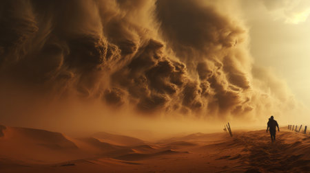 A sandstorm. Generative AI.の素材