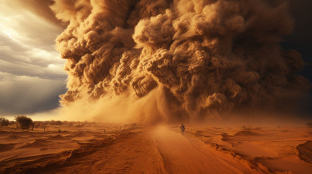 A sandstorm. Generative AI.の素材
