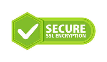 SSL secure https connection Badge with a check mark. Label or stickerのイラスト素材