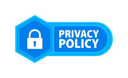 Privacy Policy Badge, Security Data Access. Label or stickerのイラスト素材