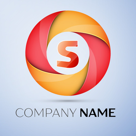 S letter colorful logo in the circle. Vector template for your designのイラスト素材