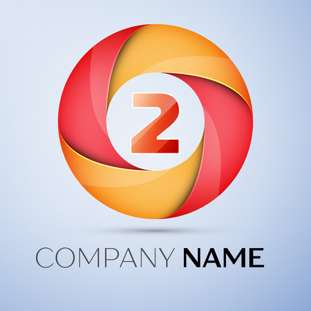 Two number colorful logo in the circle. Vector template for your designのイラスト素材