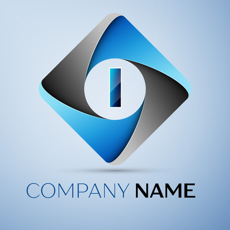 Letter I vector logo symbol in the colorful rhombus. Vector template for your designのイラスト素材