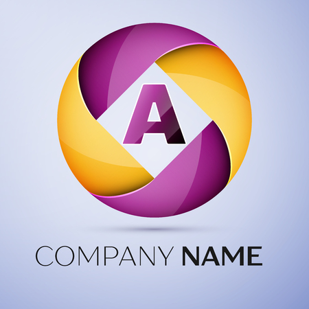 Letter A vector logo symbol in the colorful circle. Vector template for your designのイラスト素材