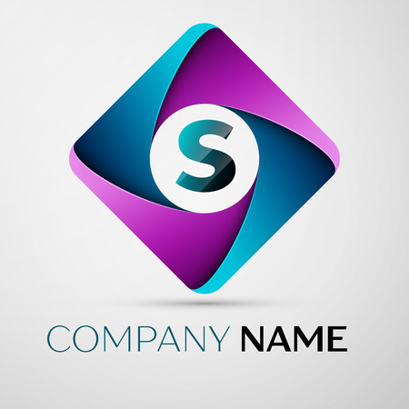 Letter S vector logo symbol in the colorful rhombus. Vector template for your designのイラスト素材