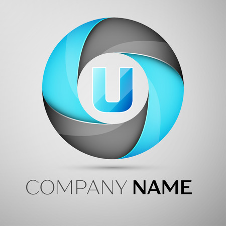 Letter U vector logo symbol in the colorful circle. Vector template for your designのイラスト素材