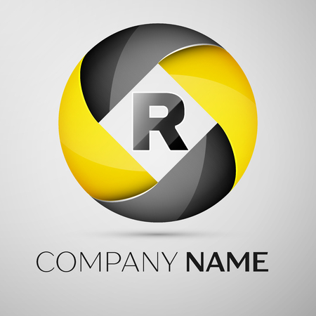 Letter R vector logo symbol in the colorful circle. Vector template for your designのイラスト素材