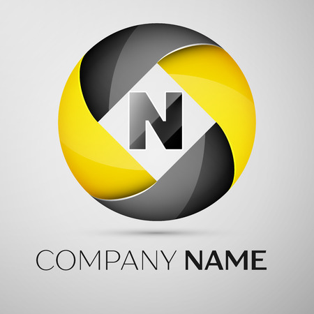Letter N vector logo symbol in the colorful circle. Vector template for your designのイラスト素材