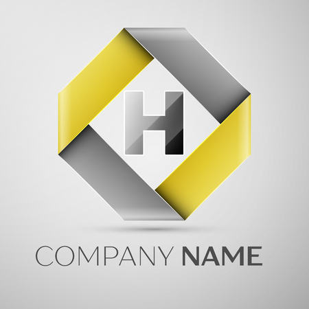 Letter H vector logo symbol in the colorful rhombus. Vector template for your designのイラスト素材