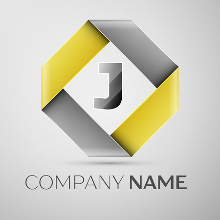 Letter J vector logo symbol in the colorful rhombus. Vector template for your designのイラスト素材