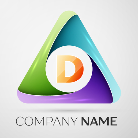 Letter D vector logo symbol in the colorful triangle. Vector template for your designのイラスト素材