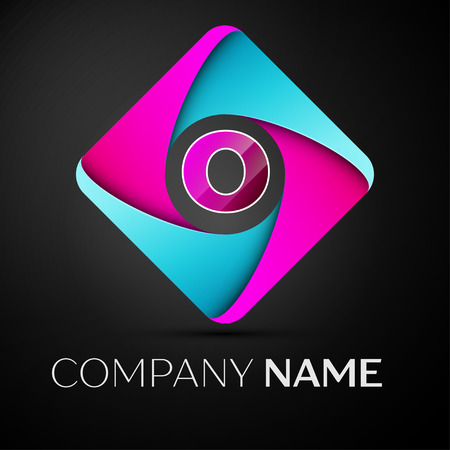 Letter O vector logo symbol in the colorful rhombus. Vector template for your designのイラスト素材