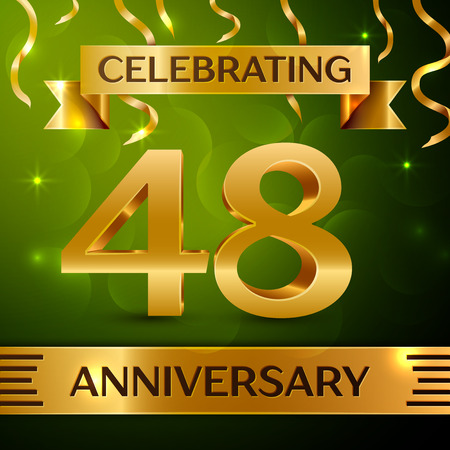 Realistic Forty-eight years anniversary celebration vector design.のイラスト素材