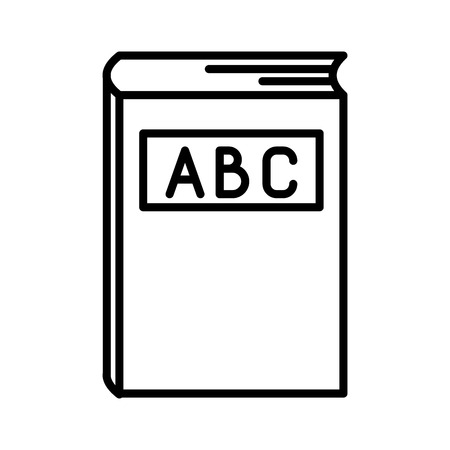ABC book line icon isolated on white background. Dictionary book sign. Alphabet book icon. Flat design. Vector Illustrationのイラスト素材