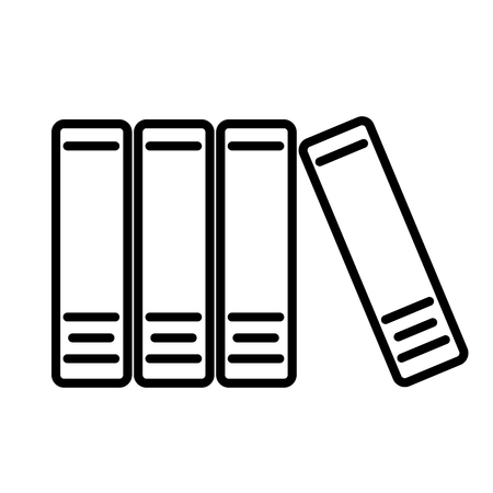 Office folders with papers and documents line icon isolated on white background. Archives folder sign. Flat design. Vector Illustrationのイラスト素材