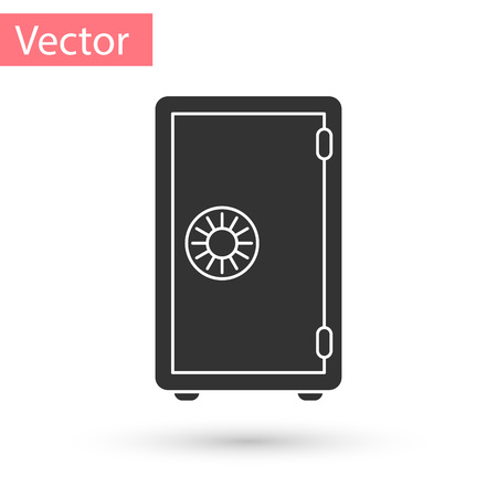 Grey Safe icon isolated on white background. The door safe a bank vault with a combination lock. Reliable Data Protection. Vector Illustrationのイラスト素材