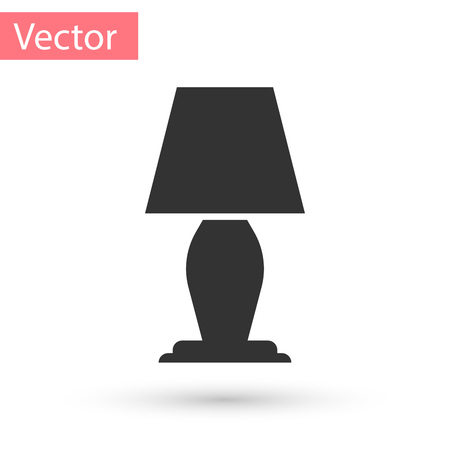 Grey Table lamp icon isolated on white background. Vector Illustrationのイラスト素材