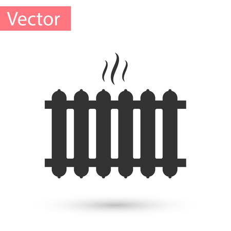 Grey Heating radiator icon isolated on white background. Vector Illustrationのイラスト素材