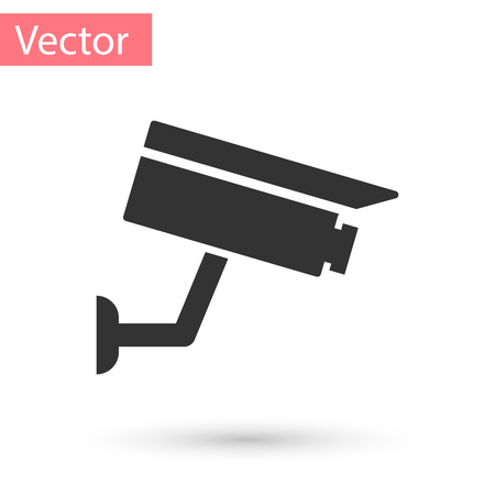 Grey Security camera icon isolated on white background. Vector Illustrationのイラスト素材