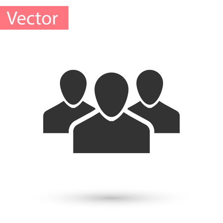 Grey Users group icon isolated on white background. Group of people icon. Business avatar symbol - users profile icon. Vector Illustrationのイラスト素材