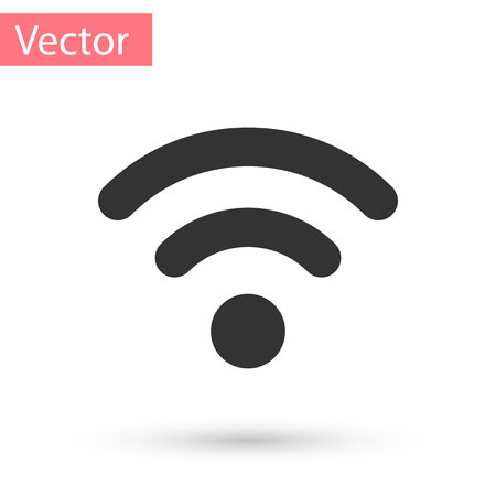 Grey Wi-Fi wireless internet network symbol icon isolated on white background. Vector Illustrationのイラスト素材